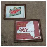 PAIR VINTAGE MILLER BAR SIGNS