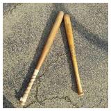 2 VINTAGE WOOD BATS