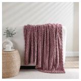 ULTRA SOFT PLUSH THROW BLANKET ROSE