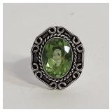 SZ 7 GREEN AMETHYST COSTUME RING