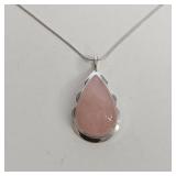 ROSE QUARTZ COSTUME PENDANT  NECKLACE