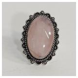 SZ 8 ROSE QUARTZ COSTUME RING