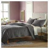KING RUCHED VELVET QUILT