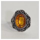 SZ 8 CITRINE COSTUME RING