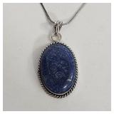 LAPIS PENDANT COSTUME NECKLACE