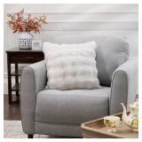 20" BUBBLE FAUX FUR THROW PILLOW