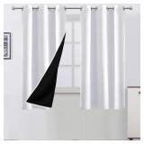 PAIR 63IN WHITE BLACKOUT CURTAINS