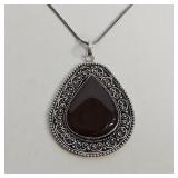 ONYX COSTUME PENDANT NECKLACE
