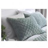 PAIR STANDARD VELVET QUILT PILLOW SHAMS