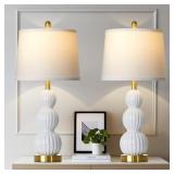 PAIR 28" MODERN CERAMIC TABLE LAMPS