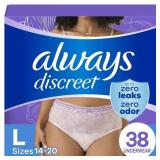 38CT LRG ALWAYS DISCREET