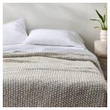 QUEEN CHUNKY KNIT BED BLANKET