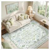 6X9 DISTRESSED FLORAL VINTAGE STYLE AREA RUG