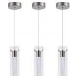 3PK BUBBLE GLASS LED PENDANT LIGHTS