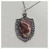 COFFEE JASPER PENDANT NECKLACE