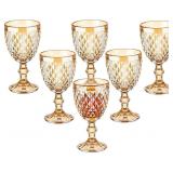 SET OF 6 GOLD VINTAGE STYLE GOBLETS