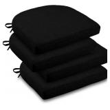 4 BLACK DINING CHAIR CUSHIONS