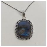 LABARODORITE PENDANT NECKLACE