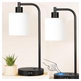2 TOUCH CONTROL BEDSIDE LAMPS LED USB