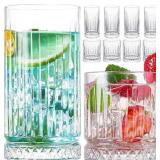 8PC CRYSTAL DRINKING GLASSES