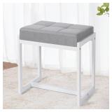 12X17X17.5 LINEN VANITY STOOL