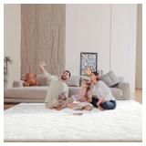 8X10 WHITE SHAG AREA RUG