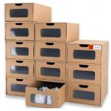 12PK CARDBOARD SHOE STORAGE BOXES
