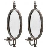 PAIR OF MIRRORED WALL SCONCES
