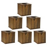 6 PK WOOD TISSUE BOX COVERS