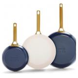 3PC ANODIZED CERAMIC NONSTICK FRYING PANS
