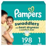 198 PAMPERS SWADDLER DIAPERS SZ 1