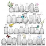 30 PC GLASS BUD VASES