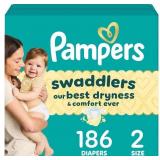 186  SZ 2 SWADDLERS DIAPERS