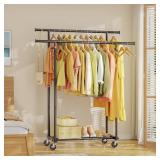DOUBLE ROD ROLLING CLOTHES RACK
