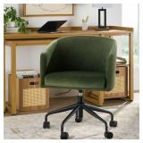 GREEN VELVET SWIVEL CHAIR
