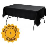 9PK 102X60 BLACK TABLECLOTHS
