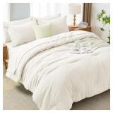 7PC KING IVORY COMFORTER SHEET SET