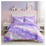 7PC FULL SZ UNICORN COMFORTER SET