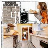 10 PC FARMHOUSE KITCHEN TOWELS, MATS, & MITTS