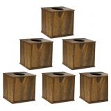 6 PK WOOD TISSUE BOX COVERS