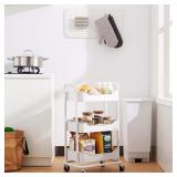 3-TIER ROLLING METAL UTILITY CART