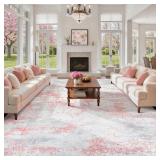 8x10 AREA RUG PINK ABSTRACT