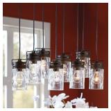 8 LIGHT FARMHOUSE JAR CHANDELIER