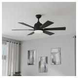 48IN MATTE BLK LED CEILING FAN W/ REMOTE