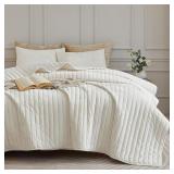 VELVET CREAM WHITE QUILT SET