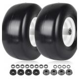 2PK 13X6.5 FLAT FREE LAWN MOWER TIRES