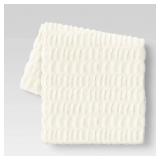 50X60 RUCHED FAUX RABBIT THROW BLANKET