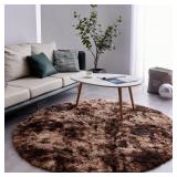 7X7 ROUND TIE-DYE PLUSH AREA RUG