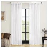 PAIR 80 IN PLEATED LINEN CURTAIN PANELS