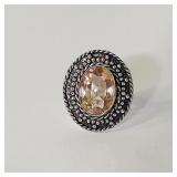 SZ 8 CITRINE COSTUME RING